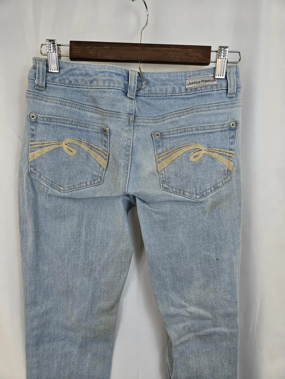 Justice Premium Jeans Girls 14R Blue Multicolor Tie Dye Skinny Simply Low Denim